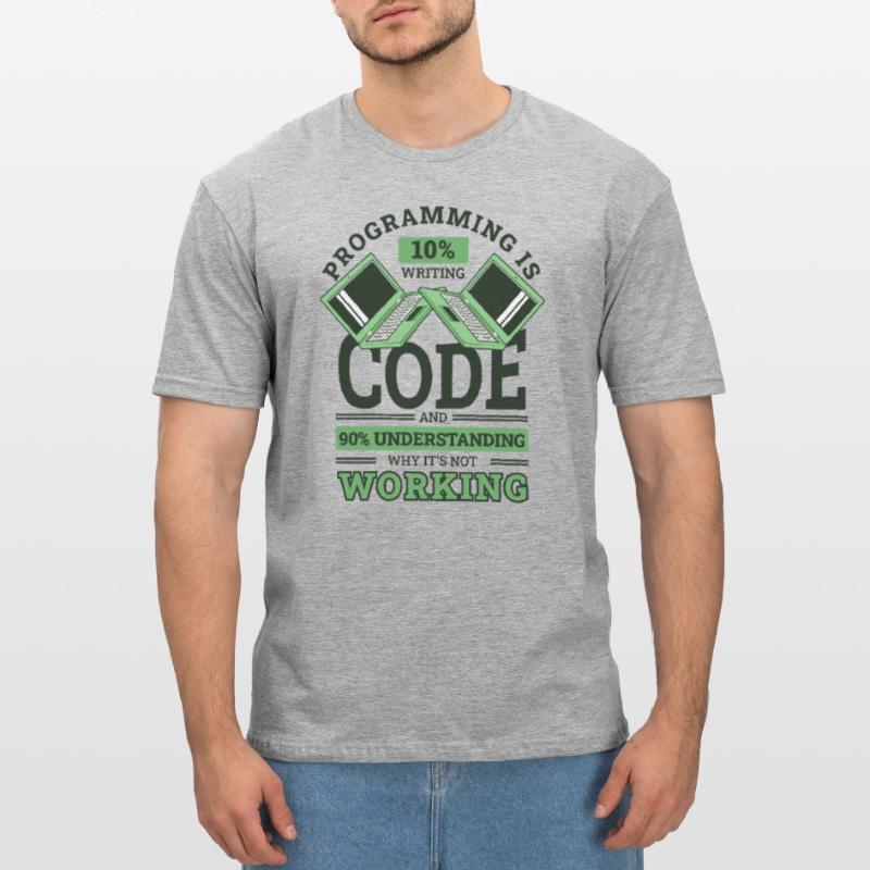 Programming 10% Writing 90% Not Working Coder Unisex Polycotton T-Shirt