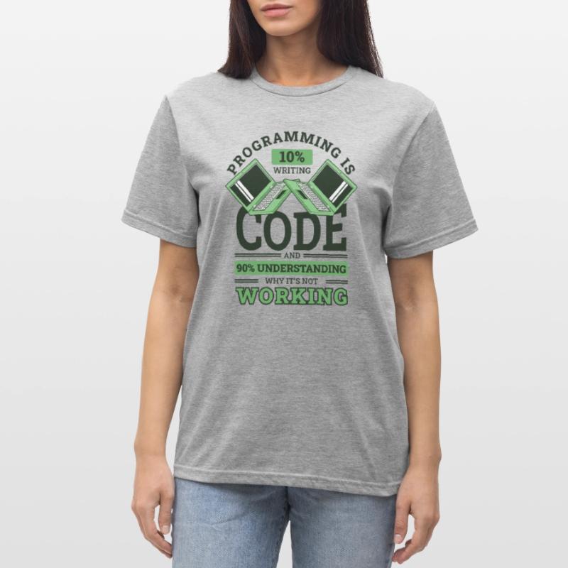 Programming 10% Writing 90% Not Working Coder Unisex Polycotton T-Shirt