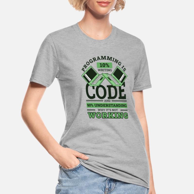 Programming 10% Writing 90% Not Working Coder Unisex Polycotton T-Shirt