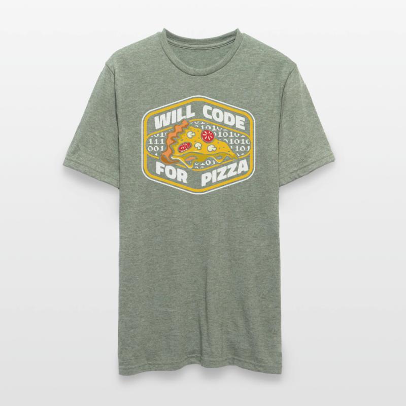 Will Code For Pizza Developer Coder Programmierer Unisex Polycotton T-Shirt