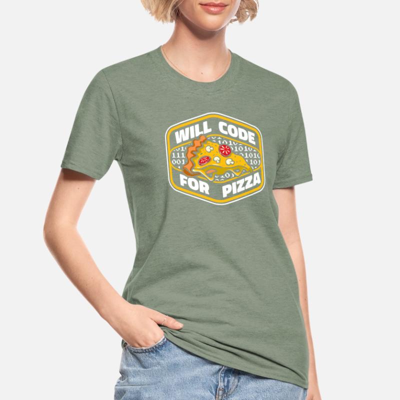 Will Code For Pizza Developer Coder Programmierer Unisex Polycotton T-Shirt