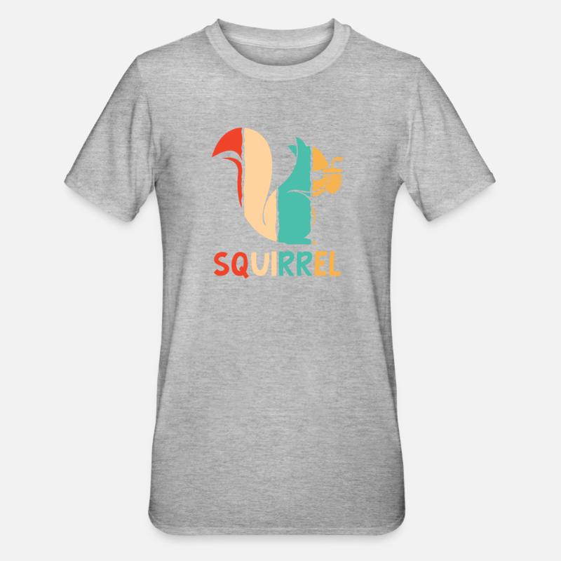 Écureuil gris rétro Fox Squirrel - T-shirt polycoton Unisexe - gris chiné