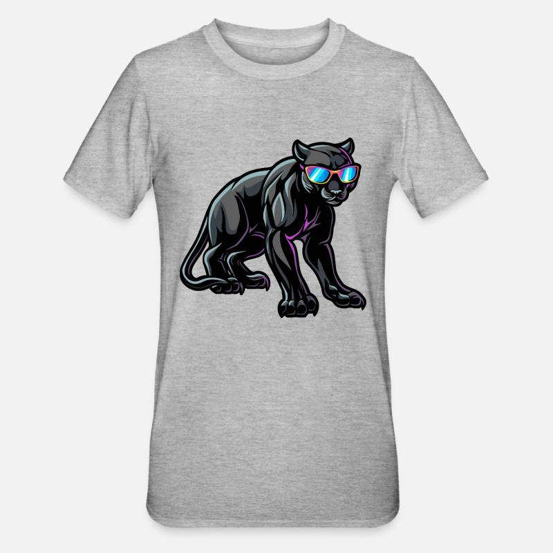 Panthère Cool Animal - T-shirt polycoton Unisexe - gris chiné