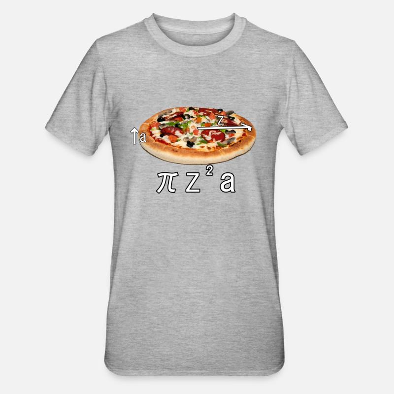 Pizza essen Geschenk Idee - Unisex Polycotton T-Shirt - Grau meliert
