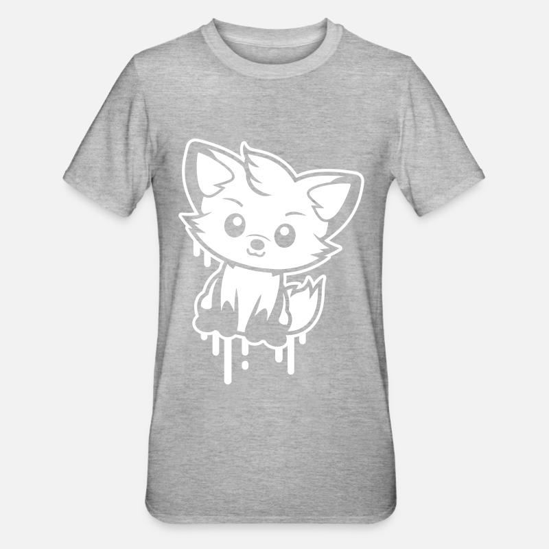 Fuchs Comic - Unisex Polycotton T-Shirt - Grau meliert