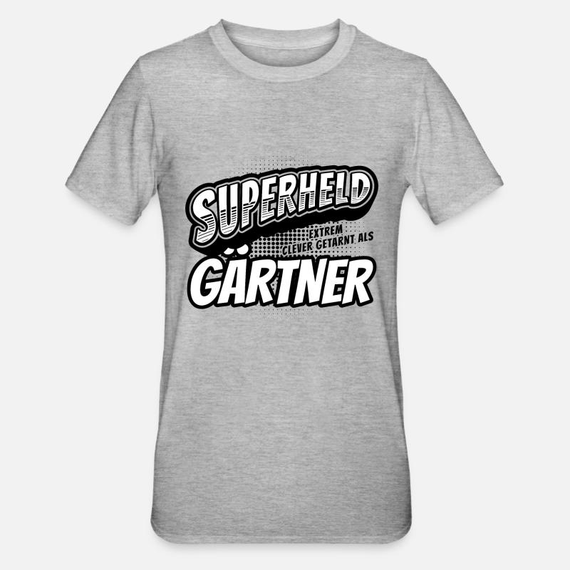 Superheld, clever getarnt als Gärtner - Unisex Polycotton T-Shirt - Grau meliert