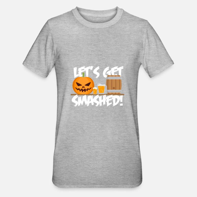 Pumpkin - Let's get smashed! - Unisex Polycotton T-Shirt - Grau meliert