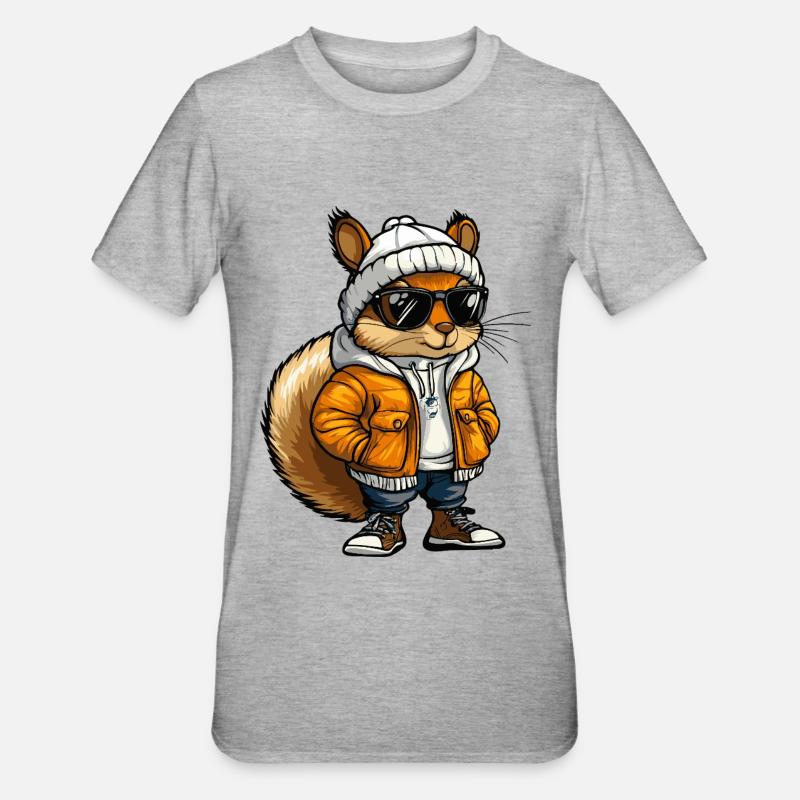Squirrel Cool Comic - Unisex Polycotton T-Shirt - heather grey