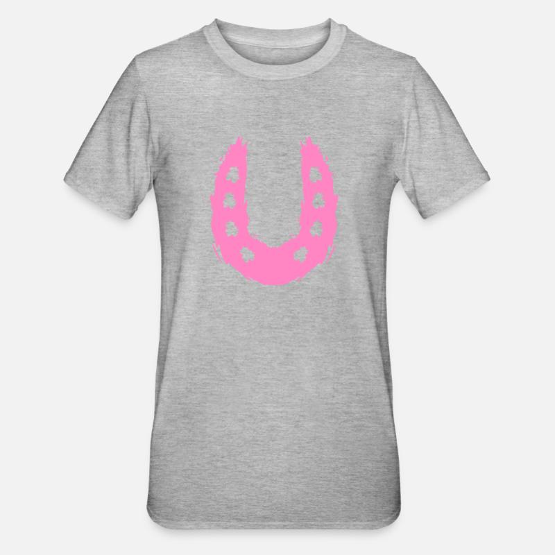 Cheval symbole de fer à cheval - T-shirt polycoton Unisexe - gris chiné
