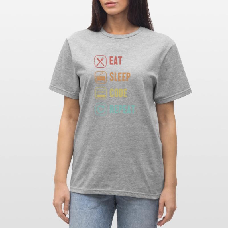 Eat Sleep Code Repeat Softwareingenieur Coder Unisex Polycotton T-Shirt