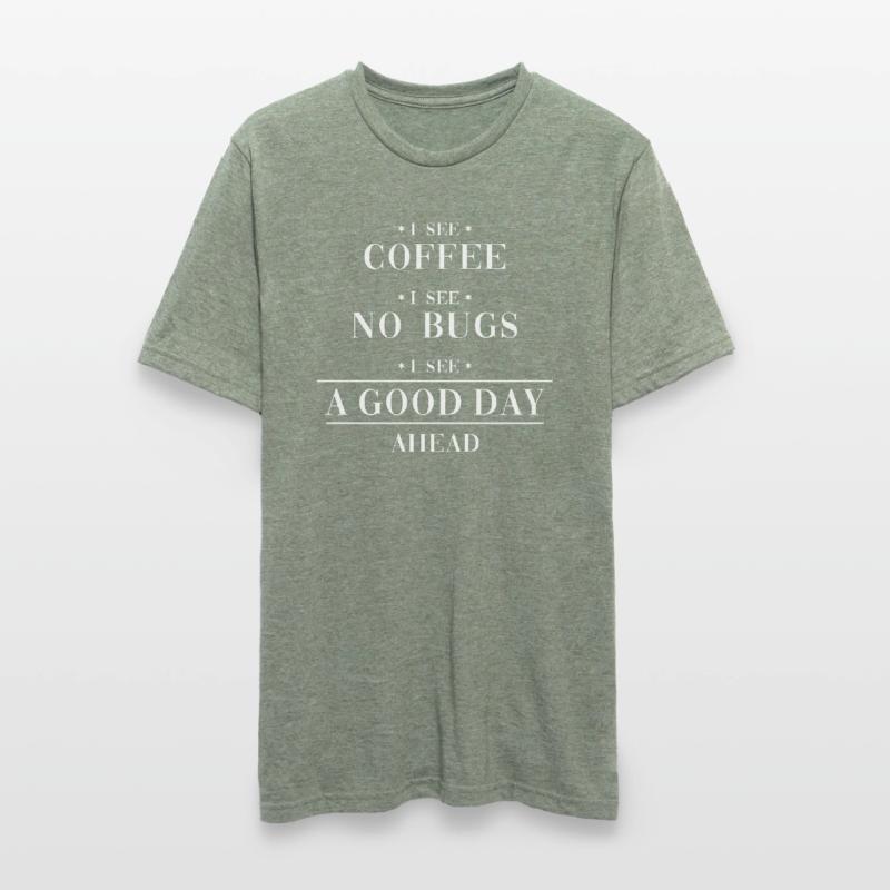Coffee No Bugs Good Day Developer Coder Unisex Polycotton T-Shirt