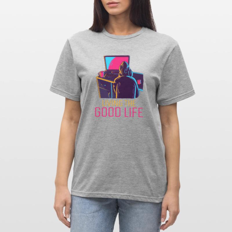 Living The Good Life Full Stack Coder Software Unisex Polycotton T-Shirt
