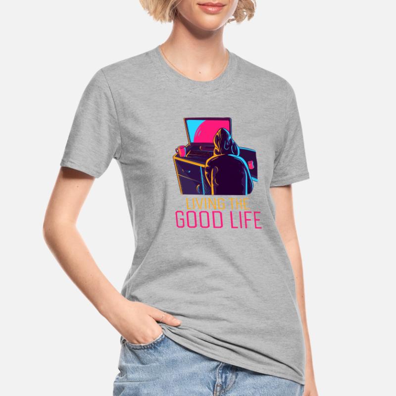 Living The Good Life Full Stack Coder Software Unisex Polycotton T-Shirt