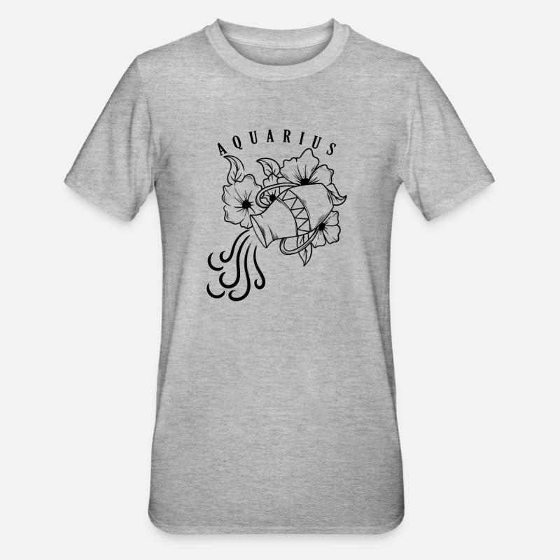 Wassermann Sternzeichen Januar Februar - Unisex Polycotton T-Shirt - Grau meliert