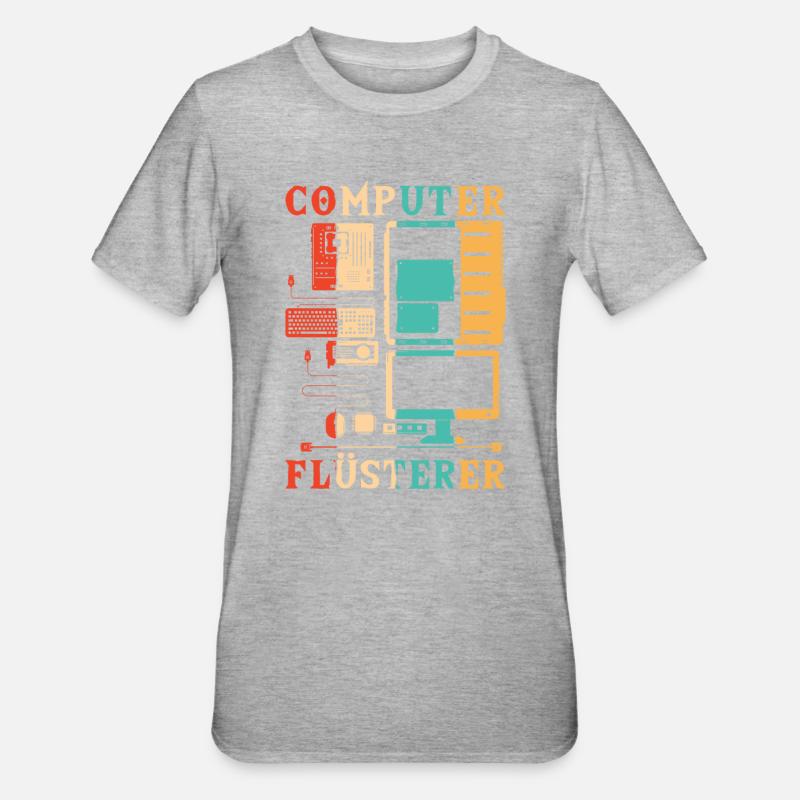 Computer Whisperer Computer Scientist Admin - Unisex Polycotton T-Shirt - heather grey