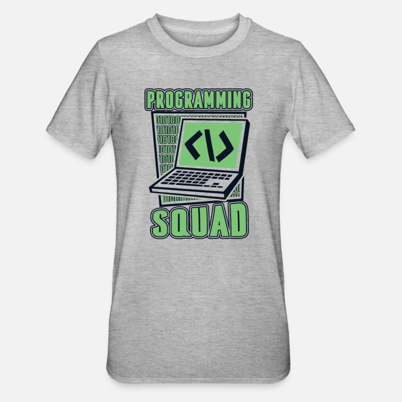Développeur logiciel Programming Squad - T-shirt polycoton Unisexe - gris chiné
