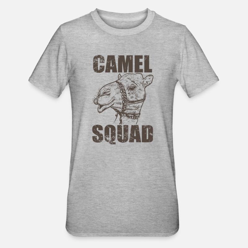 Camel Squad Dromedary Desert Hump - T-shirt polycoton Unisexe - gris chiné