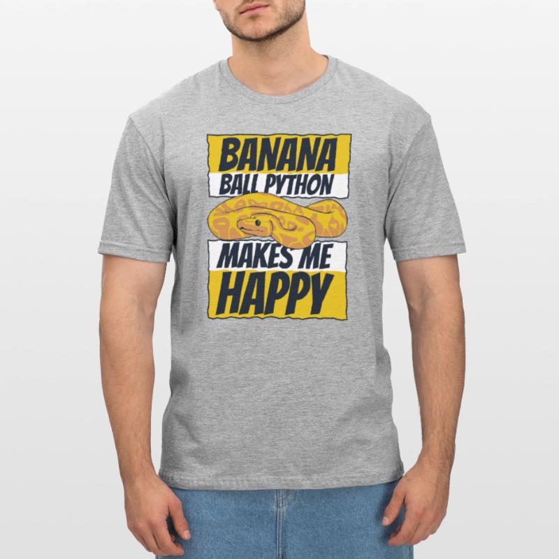 Makes Me Happy Schlange Python Banana Ball Python Unisex Polycotton T-Shirt