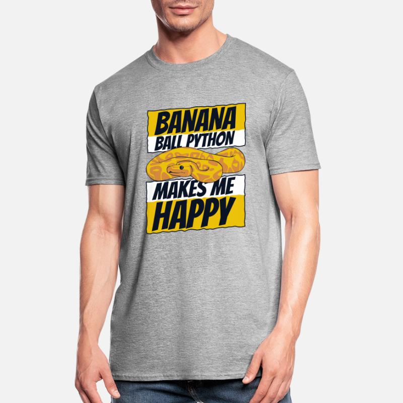 Makes Me Happy Schlange Python Banana Ball Python Unisex Polycotton T-Shirt