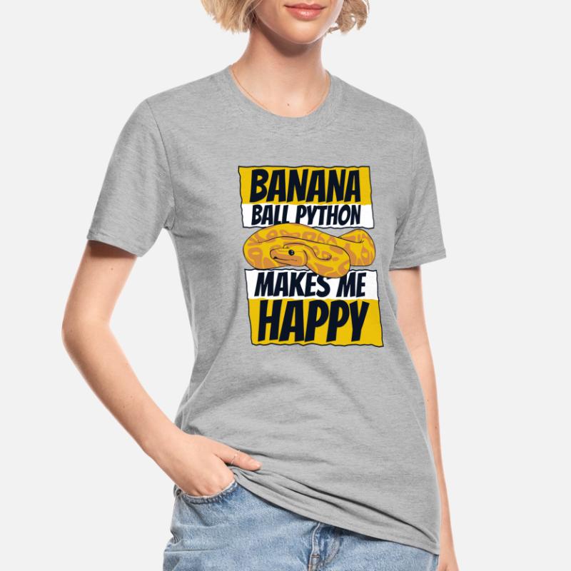 Makes Me Happy Schlange Python Banana Ball Python Unisex Polycotton T-Shirt