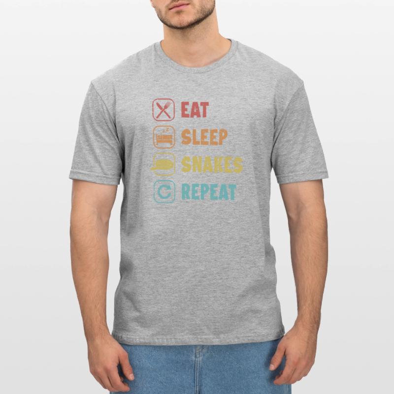 Manger Dormir Serpents Répéter Serpent Python Banane T-shirt polycoton Unisexe