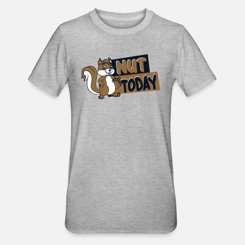 Nut Today Fuchshörnchen Grauhörnchen Squirrel - Unisex Polycotton T-Shirt - Grau meliert