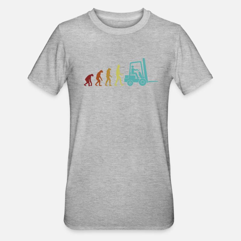 Chariot élévateur tout-terrain Evolution - T-shirt polycoton Unisexe - gris chiné