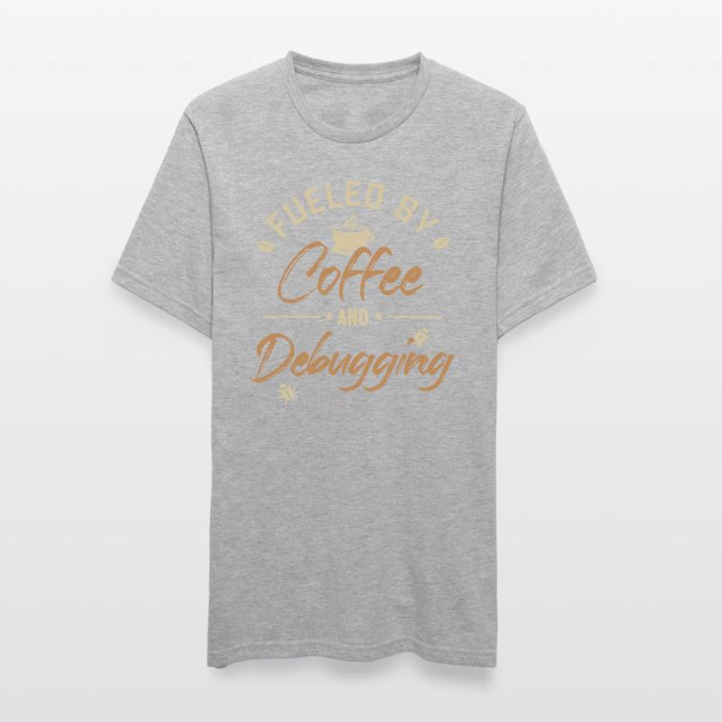 Alimenté par le café et le débogage Developer Coder T-shirt polycoton Unisexe