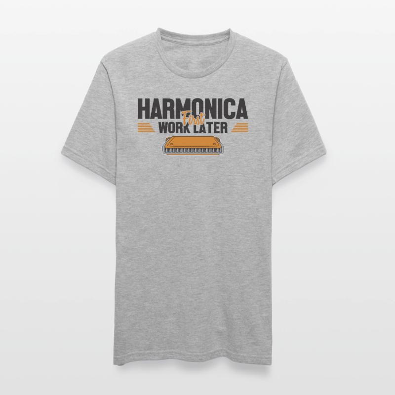 Harmonica First Work Later Harmonist Harmonicist Unisex Polycotton T-Shirt