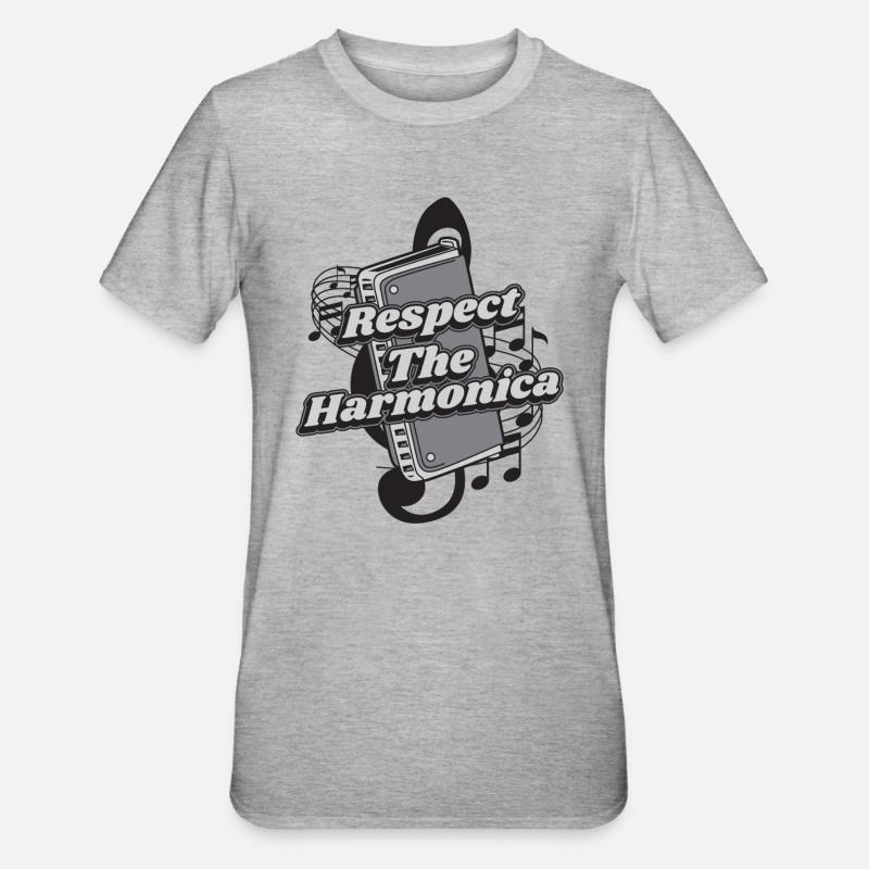 Respectez l’harmonica harmoniste harmoniciste - T-shirt polycoton Unisexe - gris chiné