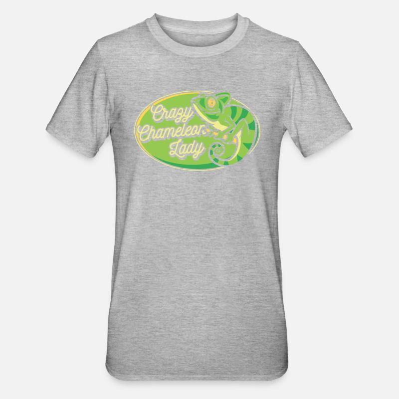Crazy Chameleon Lady Panther Veiled - Unisex Polycotton T-Shirt - heather grey