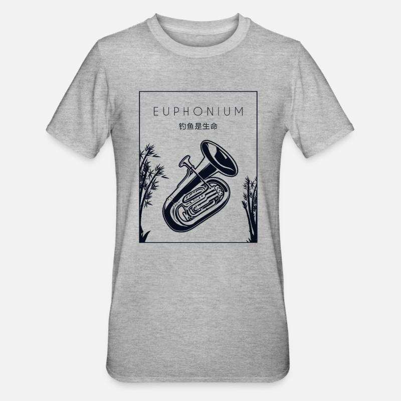 Euphonium Instrument Euphoniumiste Hanzi Chinois - T-shirt polycoton Unisexe - gris chiné