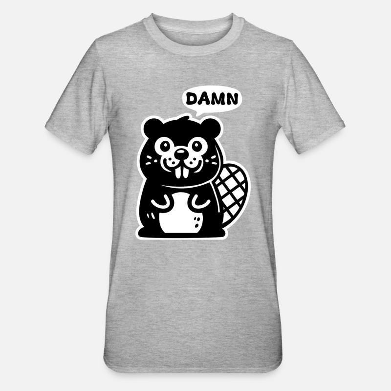 Maudit castor - T-shirt polycoton Unisexe - gris chiné