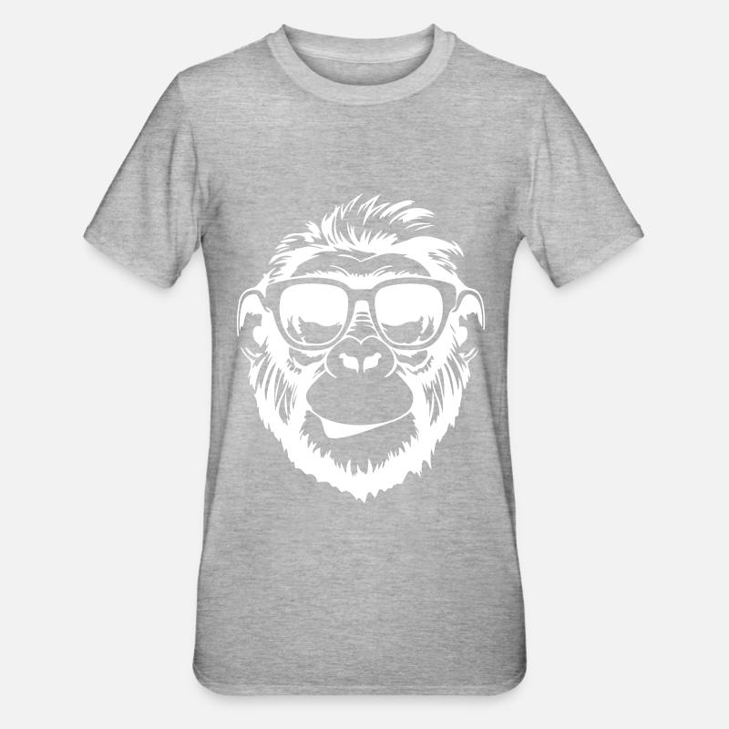 Fête Monkey Cool - T-shirt polycoton Unisexe - gris chiné