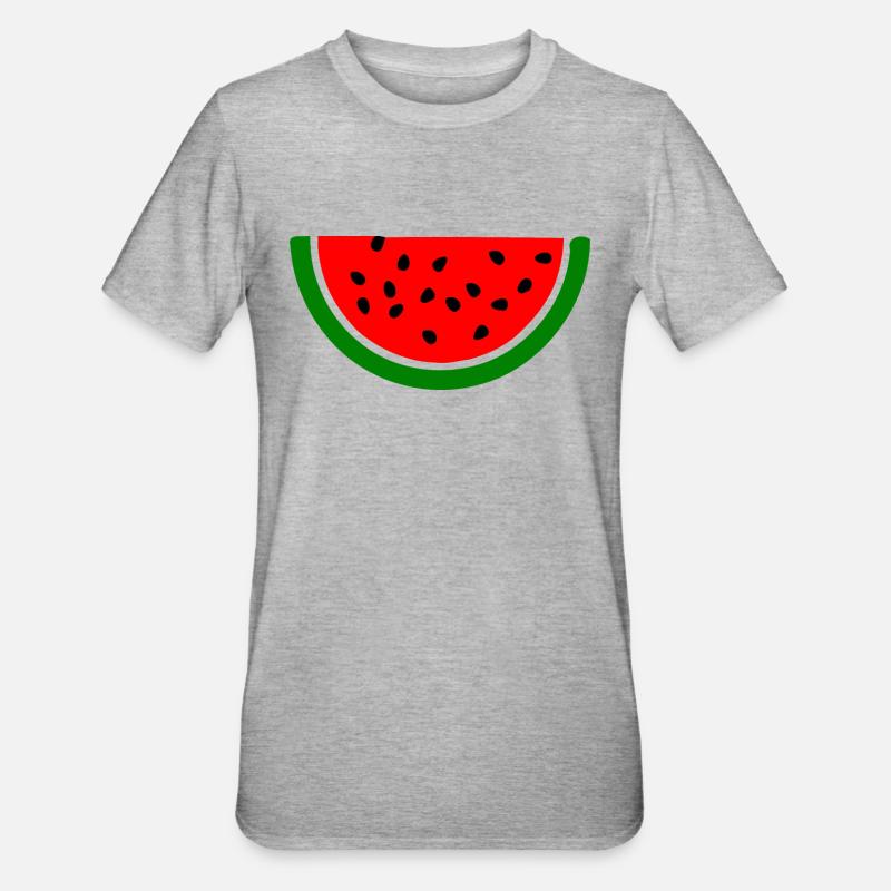 Melon pastèque - T-shirt polycoton Unisexe - gris chiné