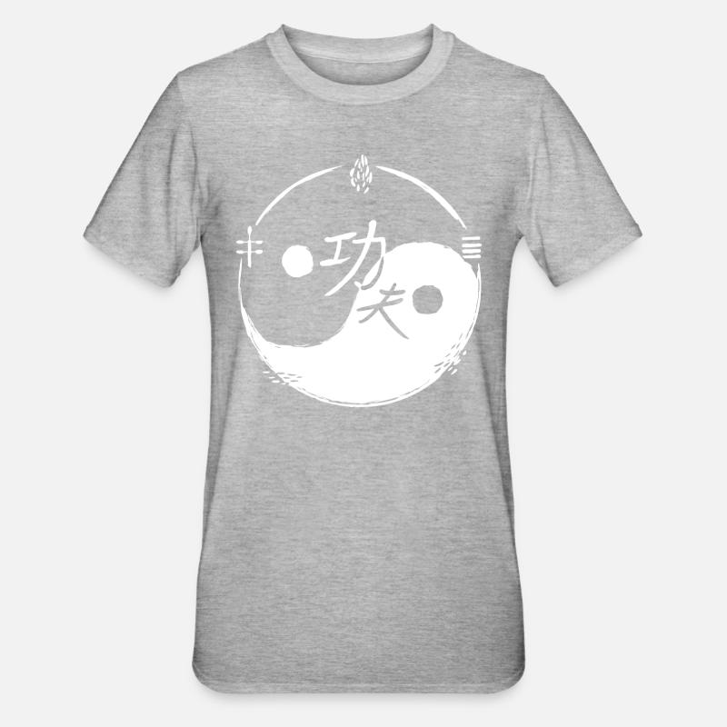 Kungfu Ying et Yang / 5 éléments / blanc - T-shirt polycoton Unisexe - gris chiné