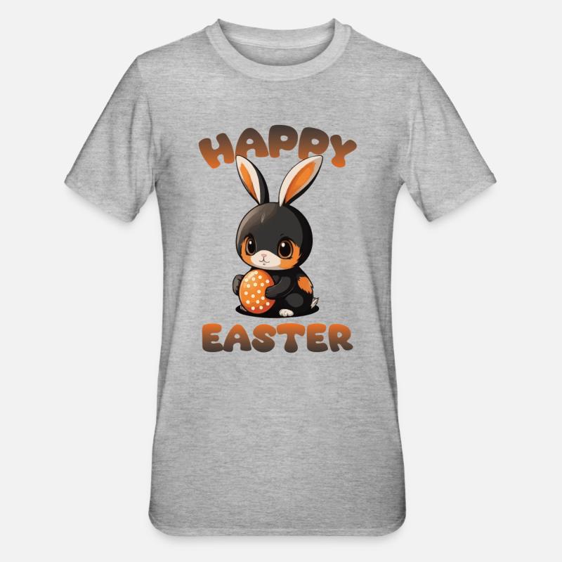 Happy Easter Easter Bunny - Unisex Polycotton T-Shirt - heather grey