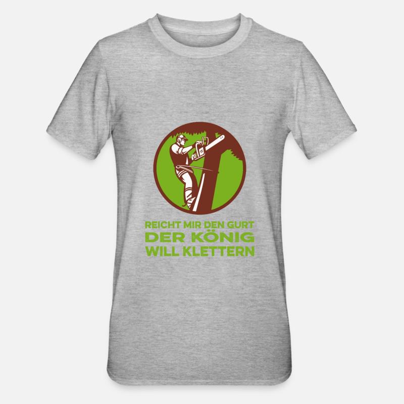 Baumklettern Baumpfleger Arborist Baumkletterer - Unisex Polycotton T-Shirt - Grau meliert