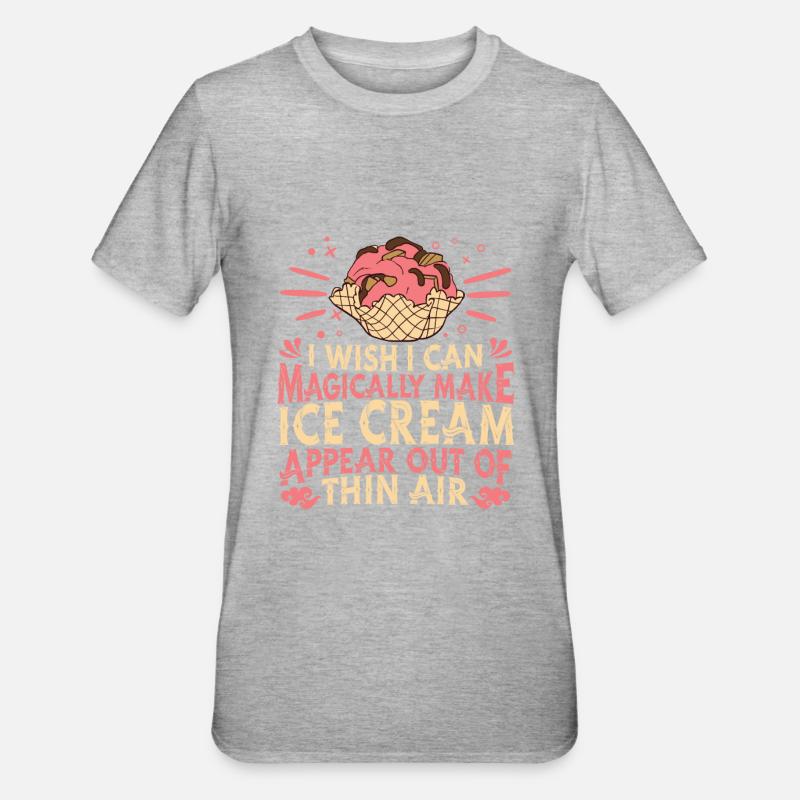 Eis Eiscreme - Unisex Polycotton T-Shirt - Grau meliert