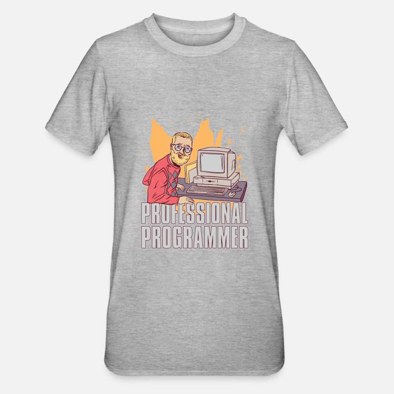 Programmierer Coder Software Entwickler - Unisex Polycotton T-Shirt - Grau meliert