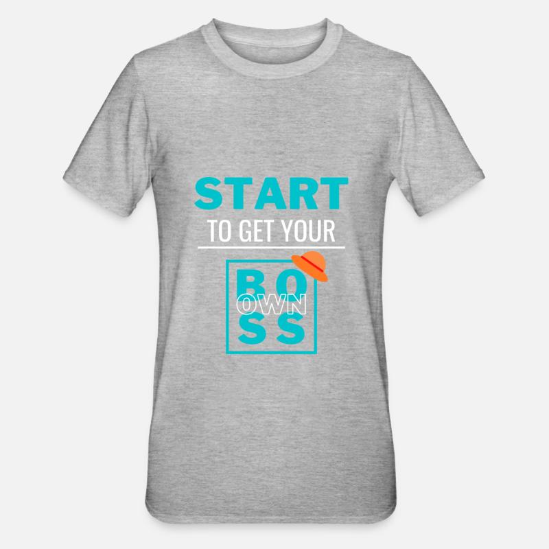 Werden Sie Ihr eigener Chef - Unisex Polycotton T-Shirt - Grau meliert