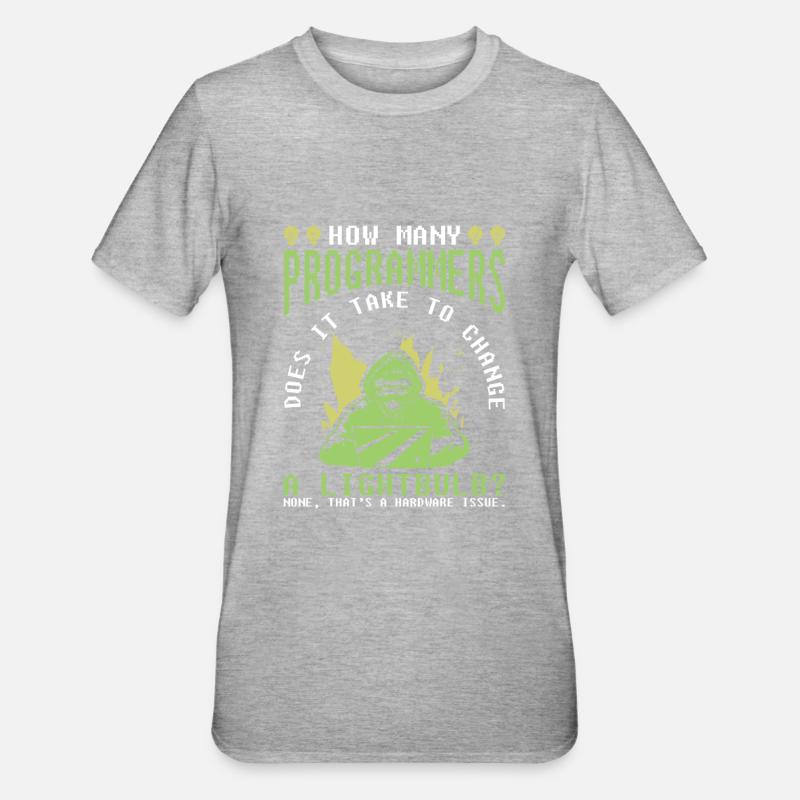 Entwickler Coder Programmierer Witzig - Unisex Polycotton T-Shirt - Grau meliert