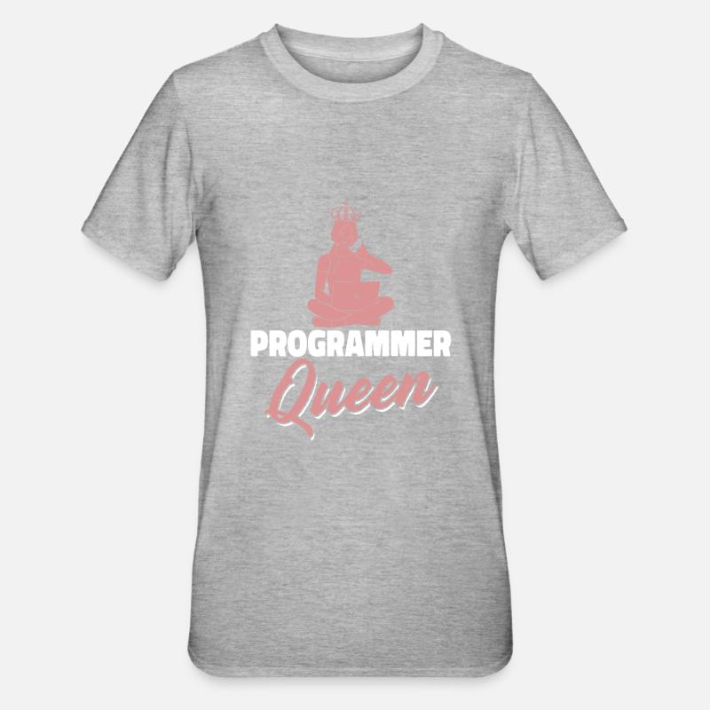 Developer Coder Programmer Queen - Unisex Polycotton T-Shirt - heather grey