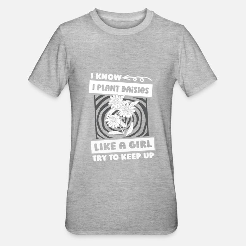 Gänseblume Gänseblümchen Mädchen - Unisex Polycotton T-Shirt - Grau meliert