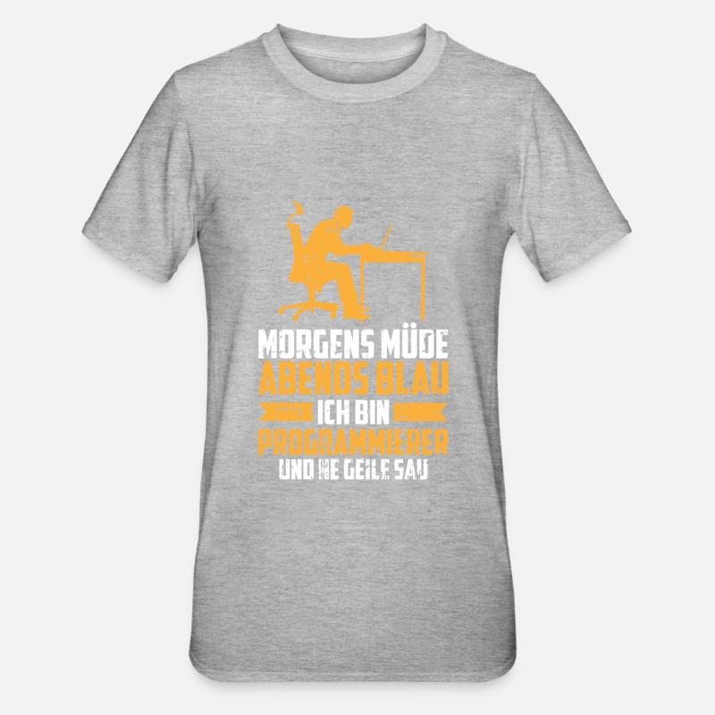 Entwickler Coder Programmierer - Unisex Polycotton T-Shirt - Grau meliert