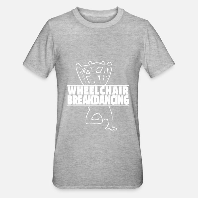 Breakdance Breakdancer Breakdancing Rollstuhl - Unisex Polycotton T-Shirt - Grau meliert