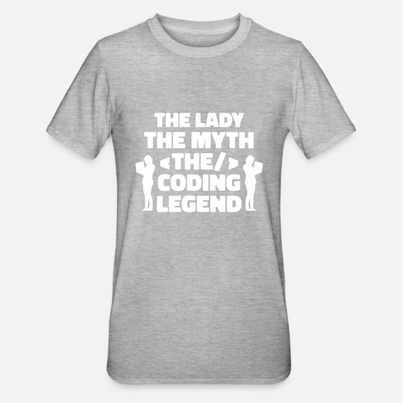 Développeur Coder Programmeur Lady - T-shirt polycoton Unisexe - gris chiné