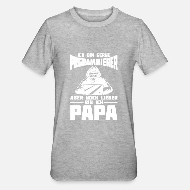 Entwickler Coder Programmierer Vater - Unisex Polycotton T-Shirt - Grau meliert