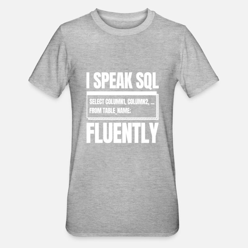 Entwickler Coder Programmierer Sql - Unisex Polycotton T-Shirt - Grau meliert