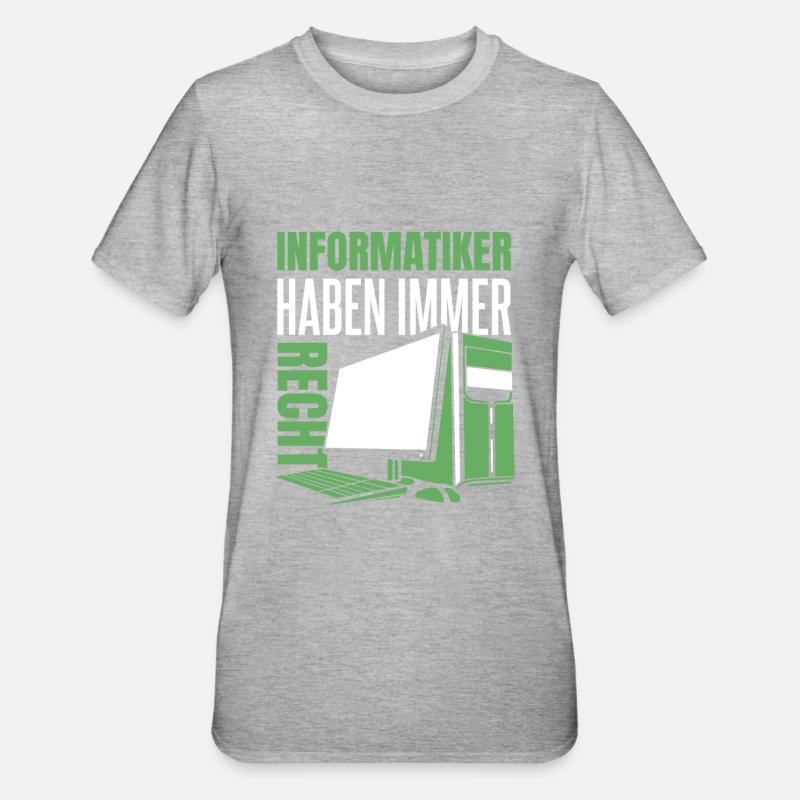 Entwickler Coder Programmierer Computer - Unisex Polycotton T-Shirt - Grau meliert